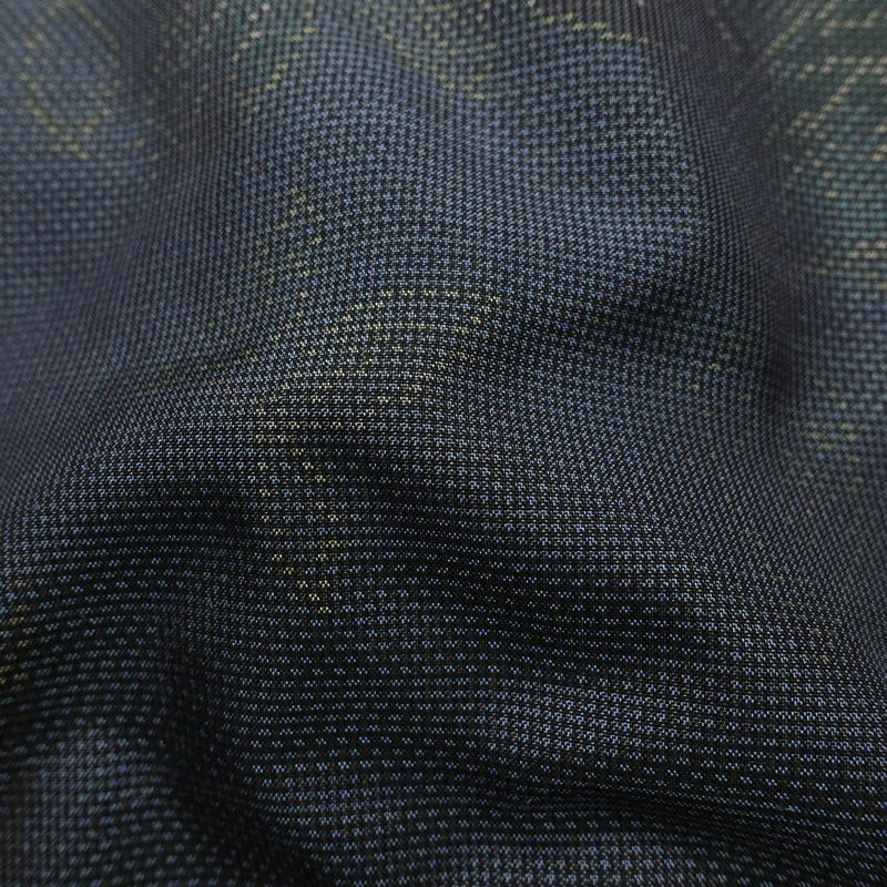 大島紬 証紙なし 正絹 花柄 袷仕立て 身丈161.5cm 裄丈64cm リサイクル着物 着物 青・紺_画像20