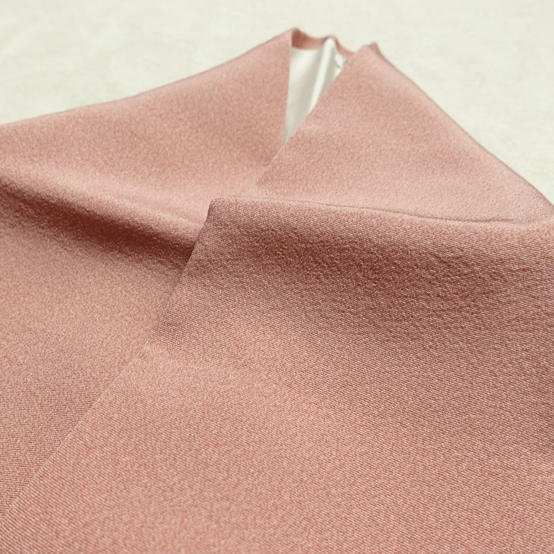 色留袖 しつけ糸付き 縮緬 一つ紋付き 正絹 古典柄 袷仕立て 身丈153cm 裄丈63.5cm リサイクル着物 着物 箔 共八掛 結婚式 フォーマル ピンク_画像18