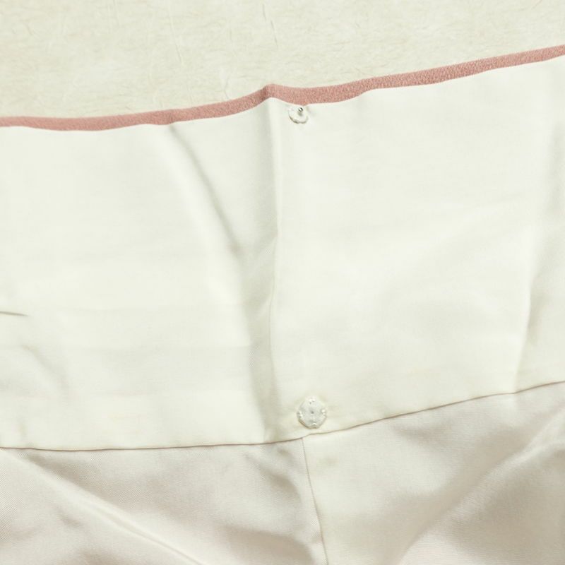 色留袖 しつけ糸付き 縮緬 一つ紋付き 正絹 古典柄 袷仕立て 身丈153cm 裄丈63.5cm リサイクル着物 着物 箔 共八掛 結婚式 フォーマル ピンク_画像20