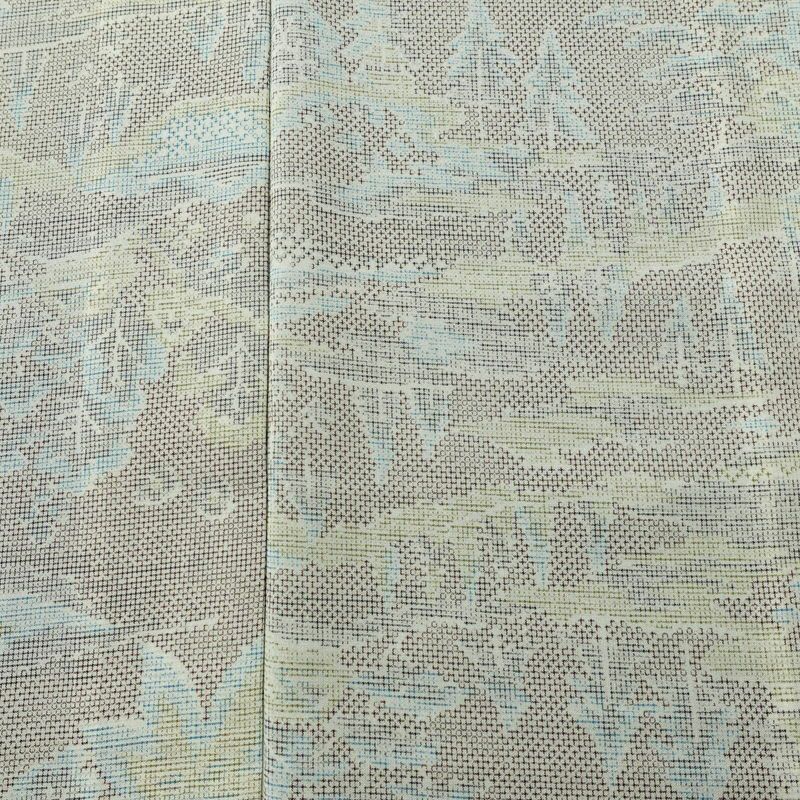 単衣 紬 バチ衿仕立て 混紡 風景柄 単衣仕立て 身丈146cm 裄丈60.5cm リサイクル着物 着物 多色使い_画像6