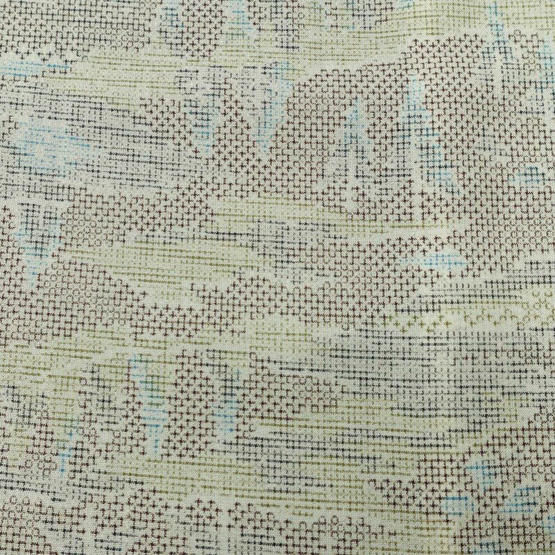 単衣 紬 バチ衿仕立て 混紡 風景柄 単衣仕立て 身丈146cm 裄丈60.5cm リサイクル着物 着物 多色使い_画像7