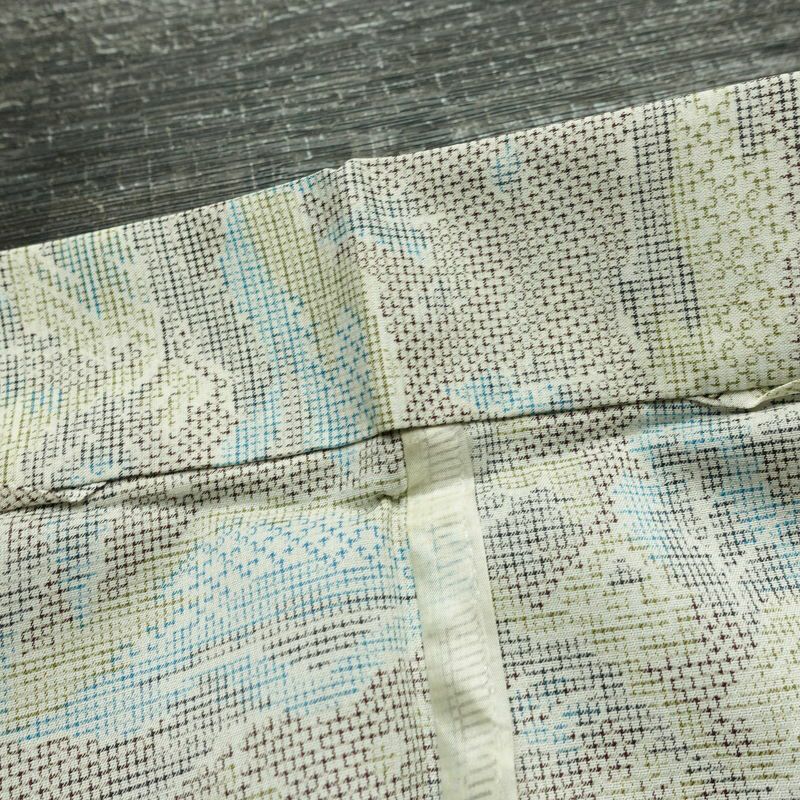 単衣 紬 バチ衿仕立て 混紡 風景柄 単衣仕立て 身丈146cm 裄丈60.5cm リサイクル着物 着物 多色使い_画像19