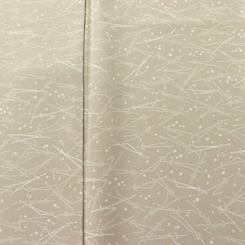 小紋 縮緬 正絹 木の葉・植物柄 袷仕立て 身丈161.5cm 裄丈66cm リサイクル着物 着物 ベージュ_画像6