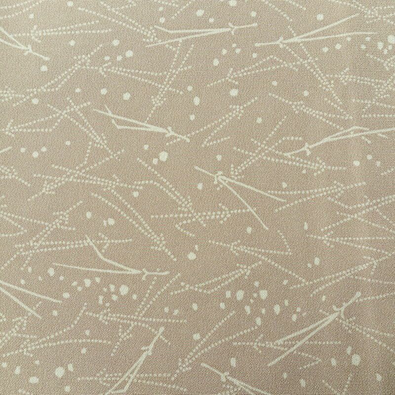 小紋 縮緬 正絹 木の葉・植物柄 袷仕立て 身丈161.5cm 裄丈66cm リサイクル着物 着物 ベージュ_画像7