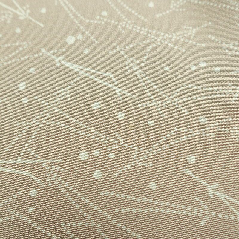 小紋 縮緬 正絹 木の葉・植物柄 袷仕立て 身丈161.5cm 裄丈66cm リサイクル着物 着物 ベージュ_画像18