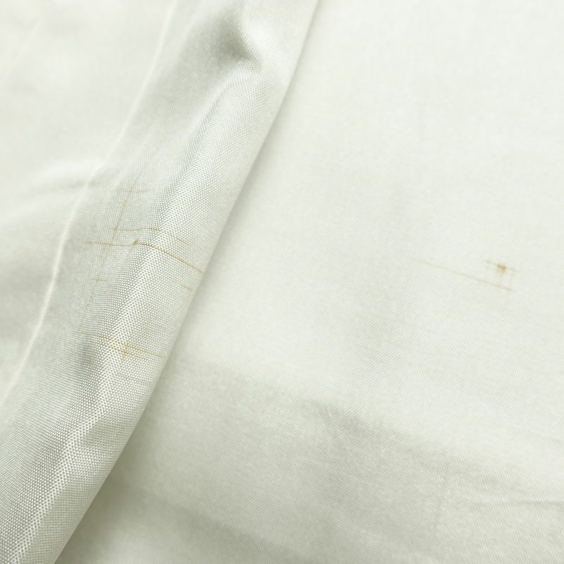 小紋 縮緬 正絹 木の葉・植物柄 袷仕立て 身丈161.5cm 裄丈66cm リサイクル着物 着物 ベージュ_画像20