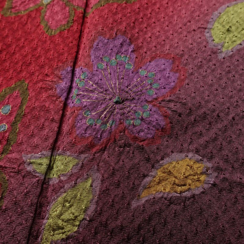 振袖 絞り 金駒刺繍 正絹 蝶・昆虫柄 袷仕立て 身丈167cm 裄丈69cm リサイクル着物 着物 金彩 成人式 二十歳 二十歳の集い フォーマル 紫・藤色_画像12