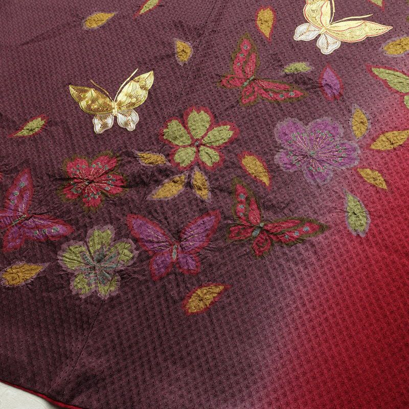 振袖 絞り 金駒刺繍 正絹 蝶・昆虫柄 袷仕立て 身丈167cm 裄丈69cm リサイクル着物 着物 金彩 成人式 二十歳 二十歳の集い フォーマル 紫・藤色_画像15