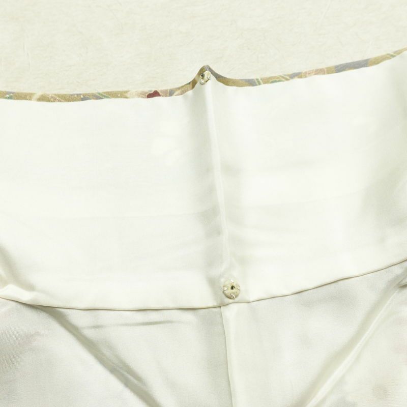 小紋 しつけ糸付き 正絹 花柄 袷仕立て 身丈166cm 裄丈64cm リサイクル着物 着物 多色使い_画像20