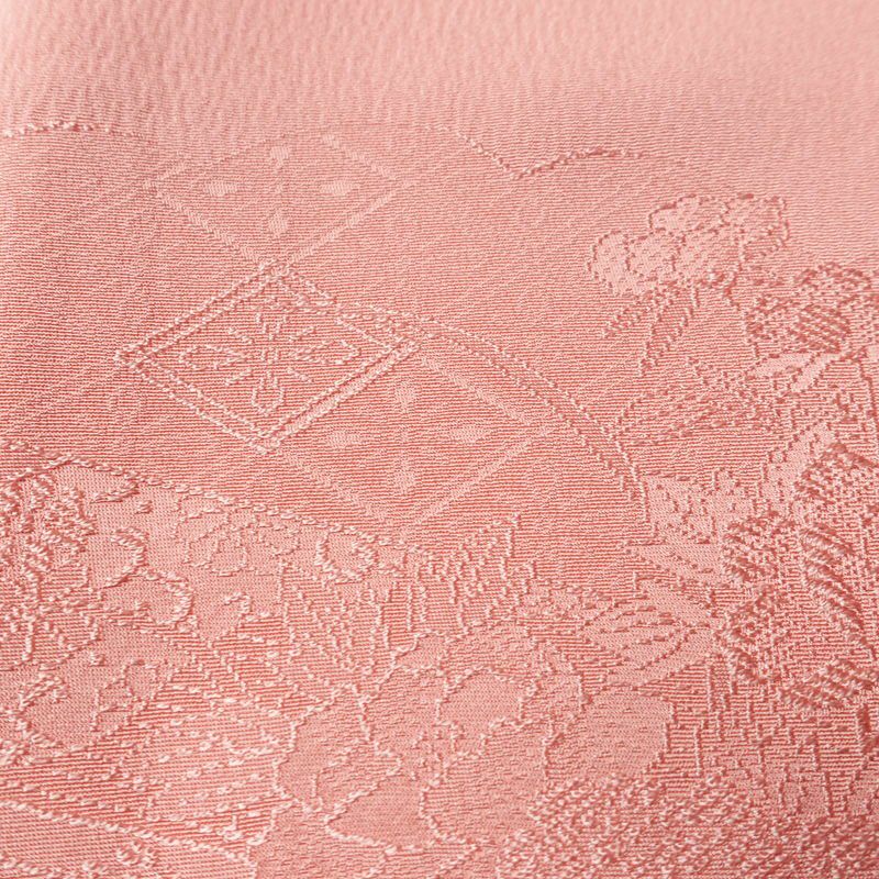 付け下げ 美品 しつけ糸付き 色無地絵羽付下 正絹 古典柄 袷仕立て 身丈154cm 裄丈63.5cm リサイクル着物 着物 入学式 卒業式 七五三 お宮参り フォーマル シンプル ピンク_画像8