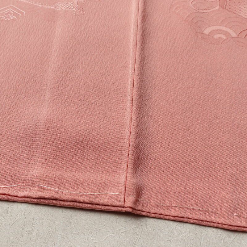 付け下げ 美品 しつけ糸付き 色無地絵羽付下 正絹 古典柄 袷仕立て 身丈154cm 裄丈63.5cm リサイクル着物 着物 入学式 卒業式 七五三 お宮参り フォーマル シンプル ピンク_画像13