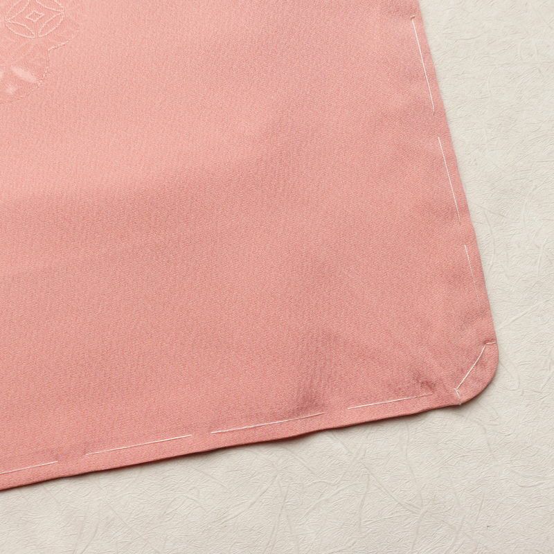 付け下げ 美品 しつけ糸付き 色無地絵羽付下 正絹 古典柄 袷仕立て 身丈154cm 裄丈63.5cm リサイクル着物 着物 入学式 卒業式 七五三 お宮参り フォーマル シンプル ピンク_画像17