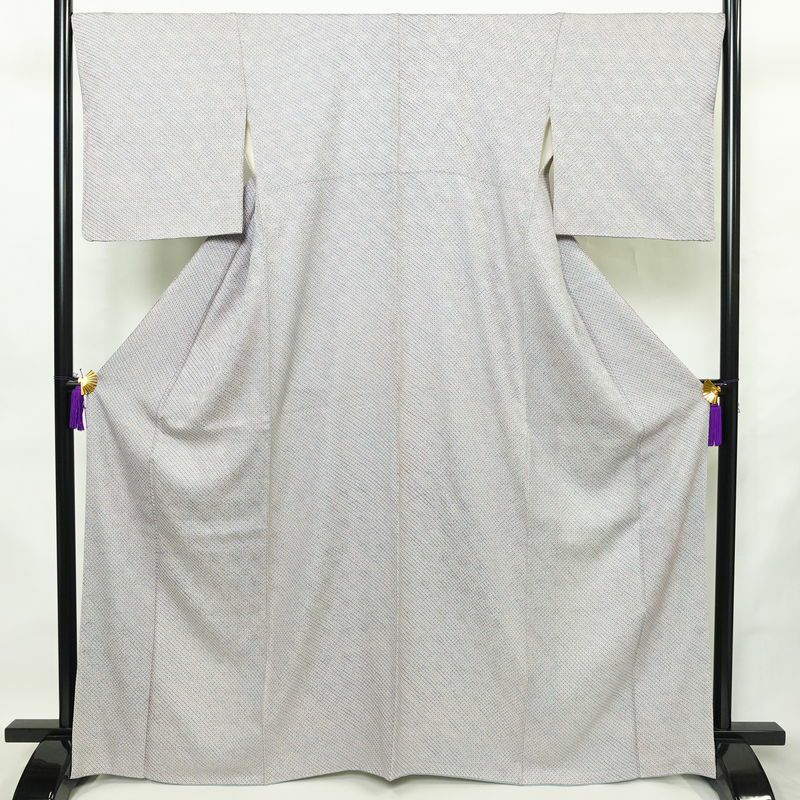 小紋 絞り 総絞り 正絹 古典柄 袷仕立て 身丈165cm 裄丈67.5cm リサイクル着物 着物 青・紺_画像1