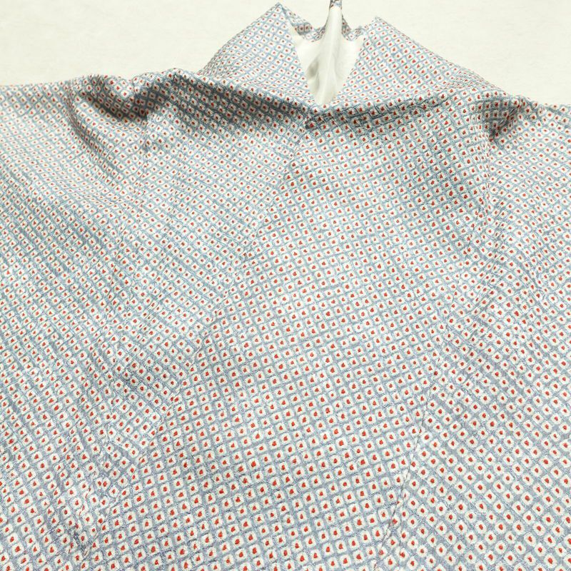 小紋 絞り 総絞り 正絹 古典柄 袷仕立て 身丈165cm 裄丈67.5cm リサイクル着物 着物 青・紺_画像15