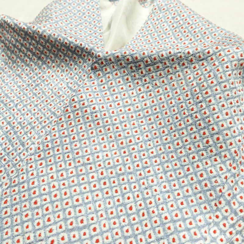 小紋 絞り 総絞り 正絹 古典柄 袷仕立て 身丈165cm 裄丈67.5cm リサイクル着物 着物 青・紺_画像16