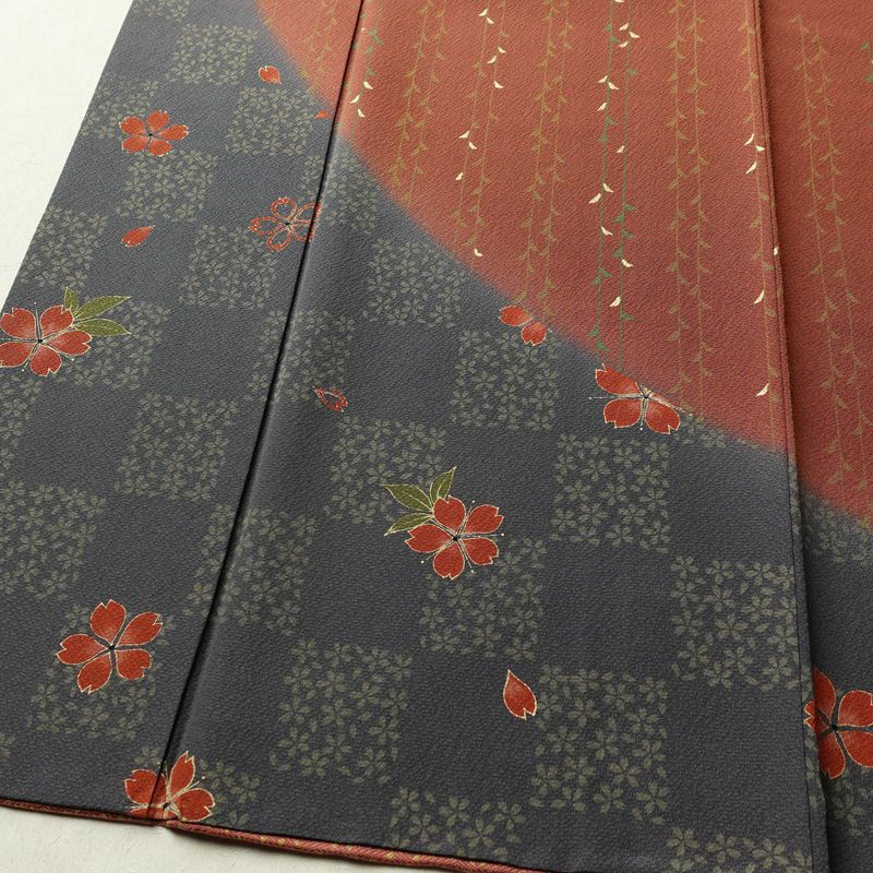 訪問着 良品 縮緬 正絹 花柄 袷仕立て 身丈159.5cm 裄丈65cm リサイクル着物 着物 箔 入学式 卒業式 七五三 お宮参り フォーマル 桜 茶_画像4