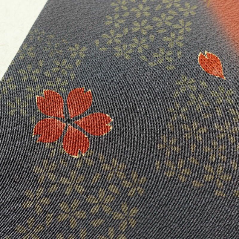 訪問着 良品 縮緬 正絹 花柄 袷仕立て 身丈159.5cm 裄丈65cm リサイクル着物 着物 箔 入学式 卒業式 七五三 お宮参り フォーマル 桜 茶_画像8