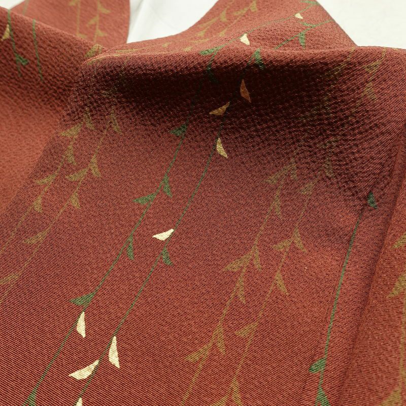 訪問着 良品 縮緬 正絹 花柄 袷仕立て 身丈159.5cm 裄丈65cm リサイクル着物 着物 箔 入学式 卒業式 七五三 お宮参り フォーマル 桜 茶_画像18