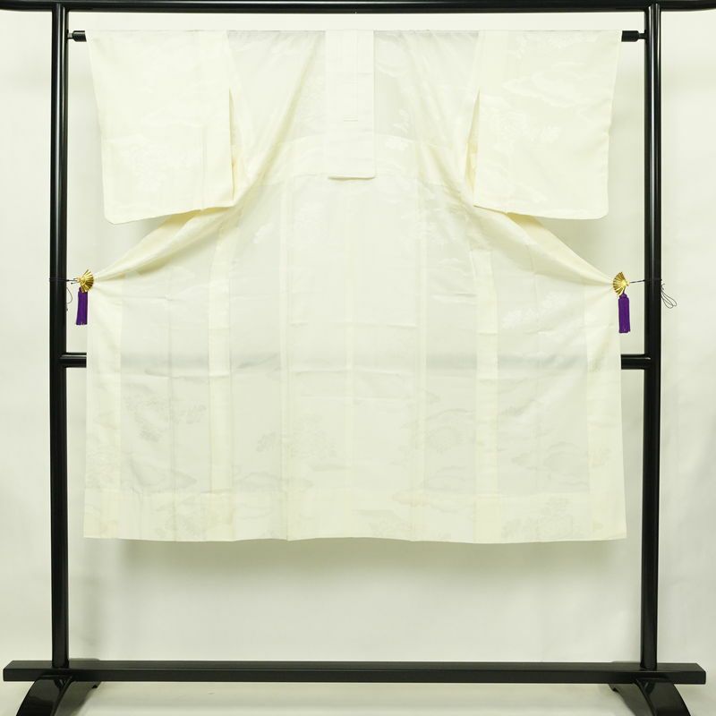 長襦袢 良品 ポリエステル 古典柄 袖無双・胴抜き 身丈131.5cm 裄丈64cm リサイクル着物 着物 フォーマル クリーム_画像1