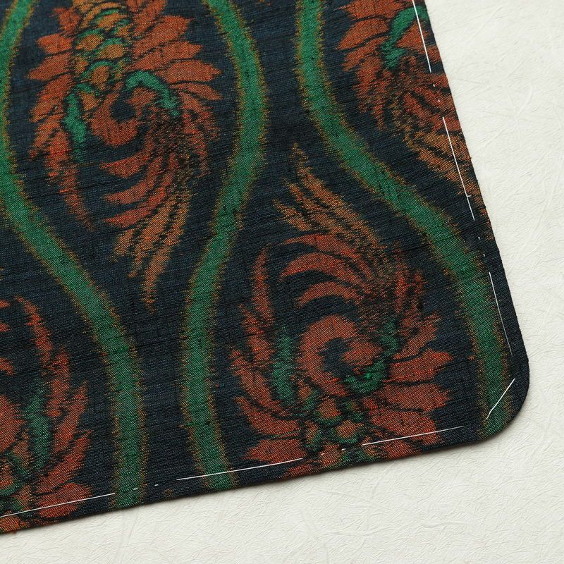 紬 バチ衿仕立て 正絹 古典柄 袷仕立て 身丈159.5cm 裄丈65cm リサイクル着物 一部しつけ糸付き 着物 青・紺_画像16