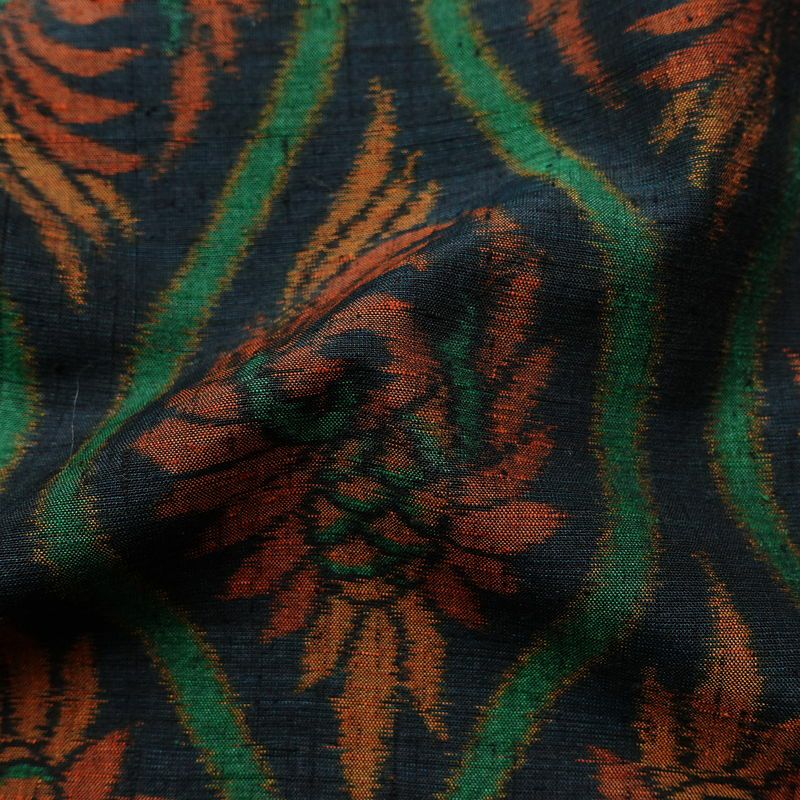 紬 バチ衿仕立て 正絹 古典柄 袷仕立て 身丈159.5cm 裄丈65cm リサイクル着物 一部しつけ糸付き 着物 青・紺_画像21