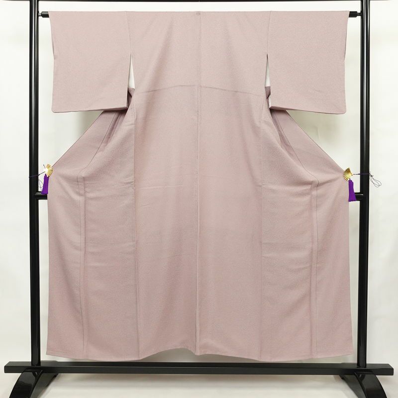 色無地 一つ紋付き 正絹 無地 袷仕立て 身丈152cm 裄丈63.5cm リサイクル着物 着物 お茶会 フォーマル 紫・藤色_画像1