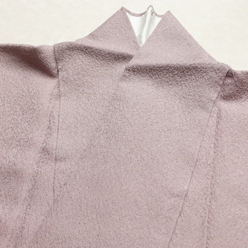 色無地 一つ紋付き 正絹 無地 袷仕立て 身丈152cm 裄丈63.5cm リサイクル着物 着物 お茶会 フォーマル 紫・藤色_画像15