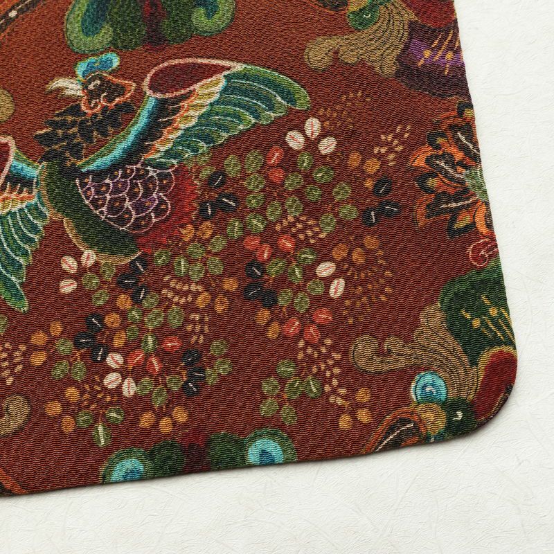 小紋 縮緬 総柄 正絹 幾何学柄・抽象柄 袷仕立て 身丈155cm 裄丈62.5cm リサイクル着物 着物 多色使い_画像15