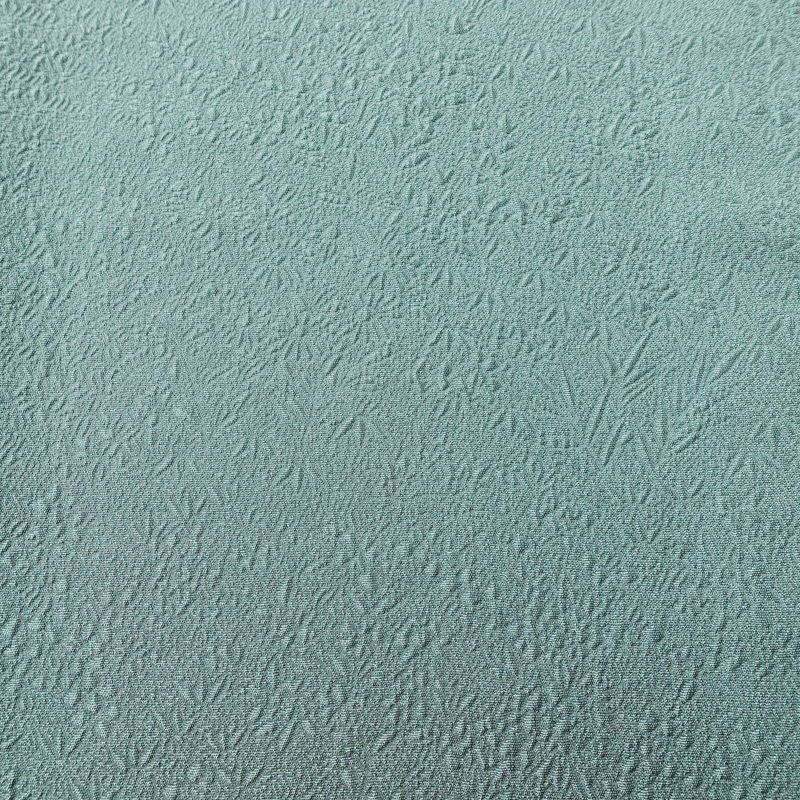 色無地 良品 毎田仁郎 落款入り 一つ紋付き 正絹 木の葉・植物柄 袷仕立て 身丈163cm 裄丈63cm リサイクル着物 一部しつけ糸付き 着物 入学式 卒業式 お茶会 七五三 お宮参り フォーマル 青・紺_画像7