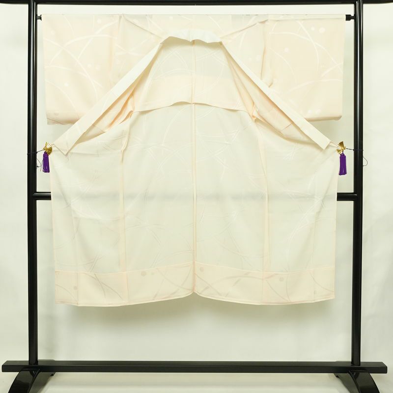 長襦袢 正絹 木の葉・植物柄 袖無双・胴抜き 身丈133cm 裄丈66cm リサイクル着物 着物 フォーマル ピンク_画像3