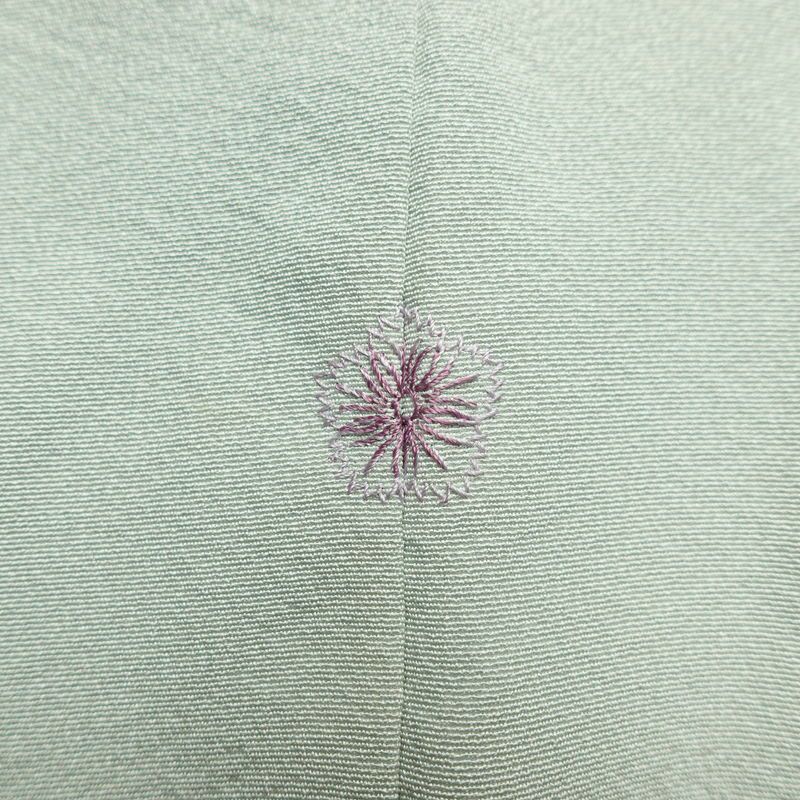 訪問着 落款入り 縮緬 一つ紋付き 正絹 風景柄 袷仕立て 身丈155cm 裄丈66cm リサイクル着物 着物 入学式 卒業式 七五三 お宮参り フォーマル 上品 青・紺_画像12