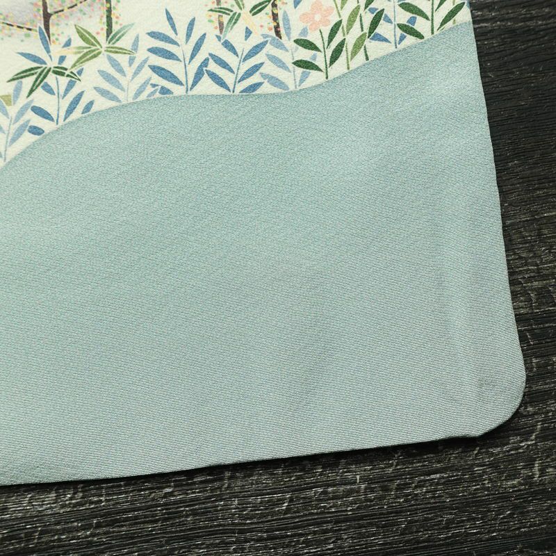 訪問着 落款入り 縮緬 一つ紋付き 正絹 風景柄 袷仕立て 身丈155cm 裄丈66cm リサイクル着物 着物 入学式 卒業式 七五三 お宮参り フォーマル 上品 青・紺_画像17