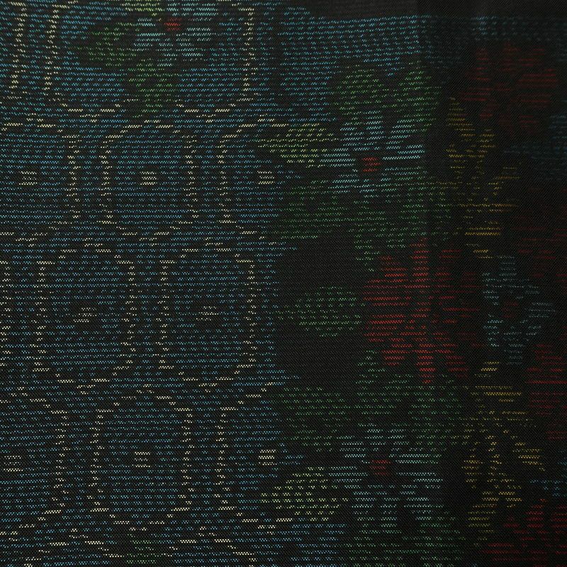 大島紬 証紙なし 正絹 花柄 袷仕立て 身丈155cm 裄丈63cm リサイクル着物 着物 青・紺_画像7