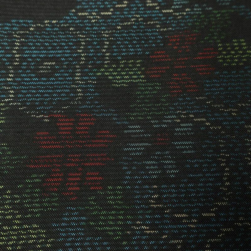 大島紬 証紙なし 正絹 花柄 袷仕立て 身丈155cm 裄丈63cm リサイクル着物 着物 青・紺_画像9