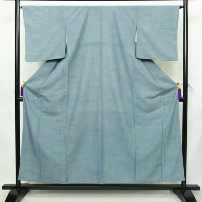 小紋 江戸小紋 混紡 古典柄 袷仕立て 身丈155.5cm 裄丈65.5cm リサイクル着物 着物 青・紺