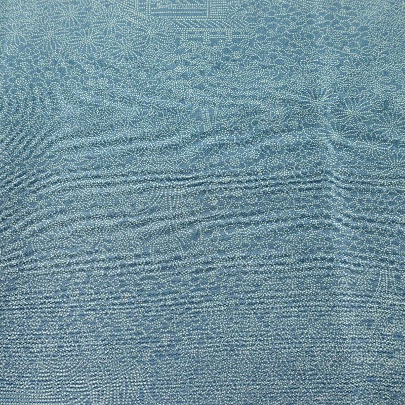 小紋 江戸小紋 混紡 古典柄 袷仕立て 身丈155.5cm 裄丈65.5cm リサイクル着物 着物 青・紺_画像7