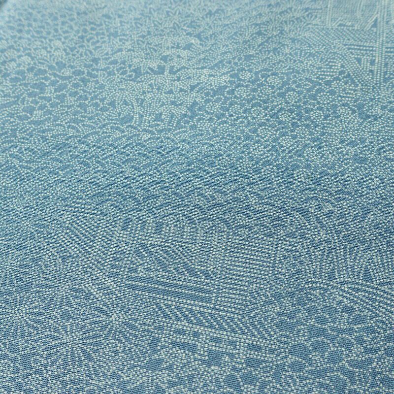 小紋 江戸小紋 混紡 古典柄 袷仕立て 身丈155.5cm 裄丈65.5cm リサイクル着物 着物 青・紺_画像10