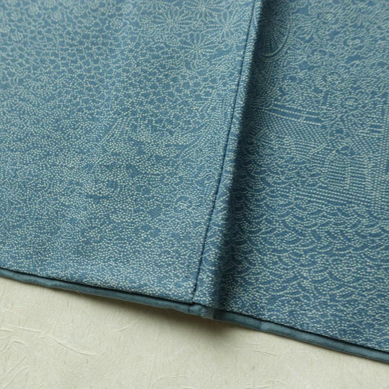 小紋 江戸小紋 混紡 古典柄 袷仕立て 身丈155.5cm 裄丈65.5cm リサイクル着物 着物 青・紺_画像12