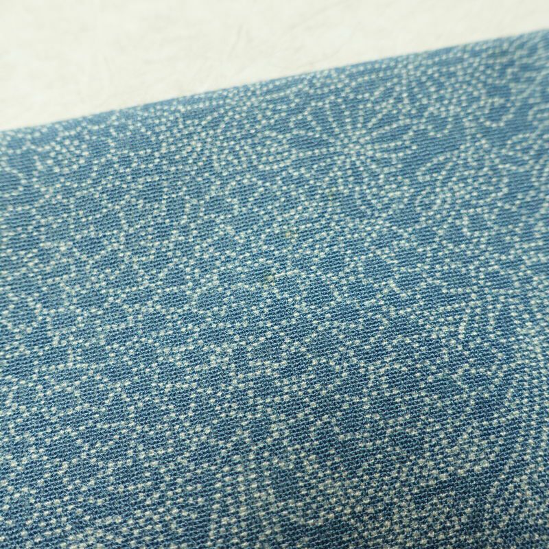 小紋 江戸小紋 混紡 古典柄 袷仕立て 身丈155.5cm 裄丈65.5cm リサイクル着物 着物 青・紺_画像13