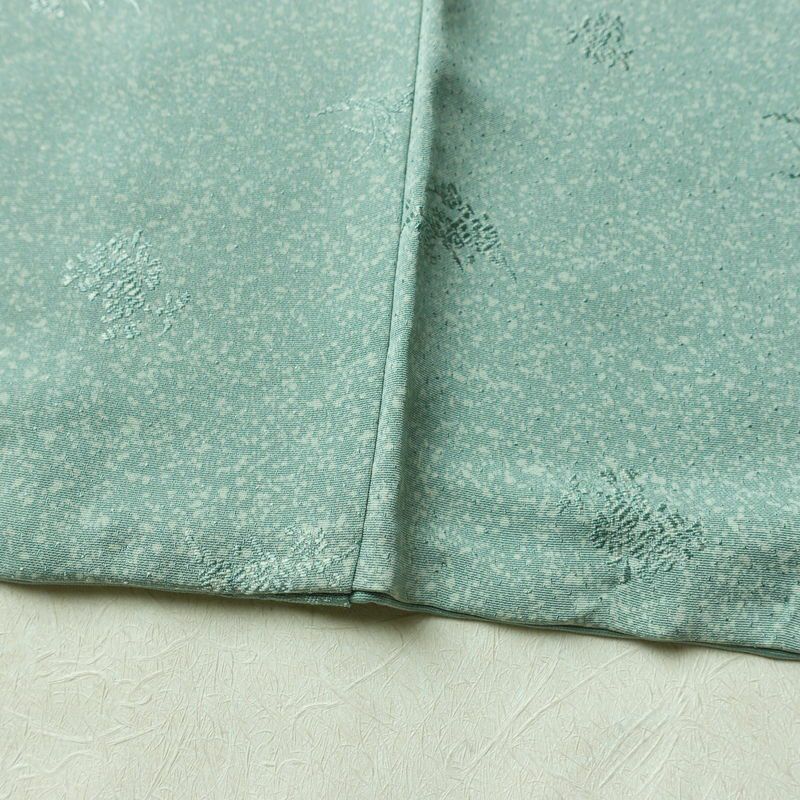 小紋 正絹 きもの志麻 木の葉・植物柄 袷仕立て 身丈161.5cm 裄丈64.5cm リサイクル着物 着物 シンプル ブルーグリーン 緑・うぐいす色_画像10