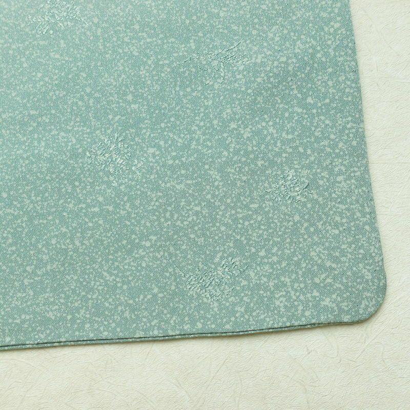 小紋 正絹 きもの志麻 木の葉・植物柄 袷仕立て 身丈161.5cm 裄丈64.5cm リサイクル着物 着物 シンプル ブルーグリーン 緑・うぐいす色_画像14