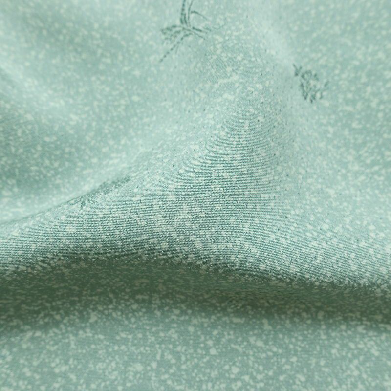 小紋 正絹 きもの志麻 木の葉・植物柄 袷仕立て 身丈161.5cm 裄丈64.5cm リサイクル着物 着物 シンプル ブルーグリーン 緑・うぐいす色_画像21