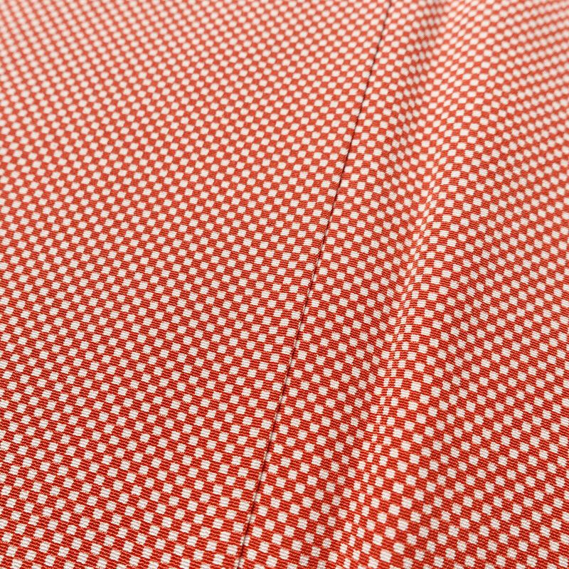 小紋 良品 しつけ糸付き バチ衿仕立て 正絹 チェック・格子柄 袷仕立て 身丈161.5cm 裄丈64.5cm リサイクル着物 着物 カジュアル 赤・朱_画像8