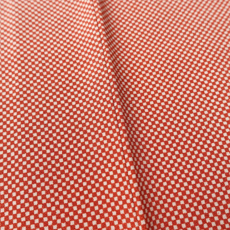 小紋 良品 しつけ糸付き バチ衿仕立て 正絹 チェック・格子柄 袷仕立て 身丈161.5cm 裄丈64.5cm リサイクル着物 着物 カジュアル 赤・朱_画像9