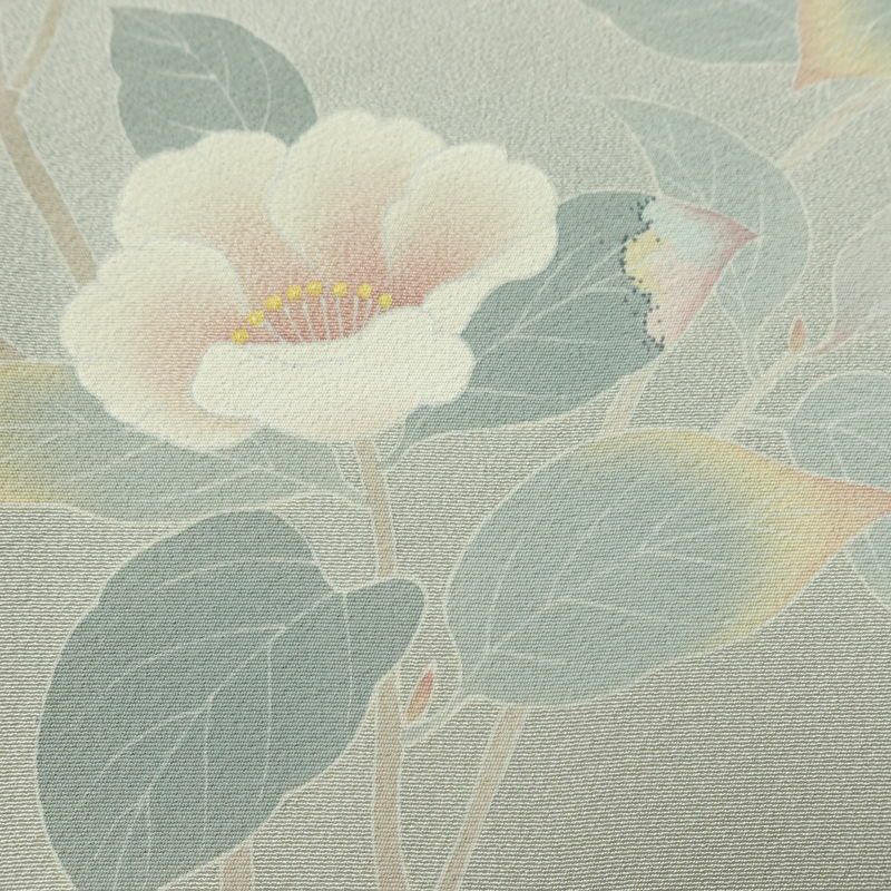 訪問着 落款入り 一つ紋付き 正絹 花柄 袷仕立て 身丈151.5cm 裄丈62.5cm リサイクル着物 着物 共八掛 入学式 卒業式 七五三 お宮参り フォーマル 上品 青・紺_画像10