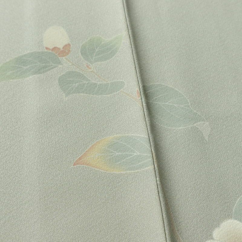 訪問着 落款入り 一つ紋付き 正絹 花柄 袷仕立て 身丈151.5cm 裄丈62.5cm リサイクル着物 着物 共八掛 入学式 卒業式 七五三 お宮参り フォーマル 上品 青・紺_画像11