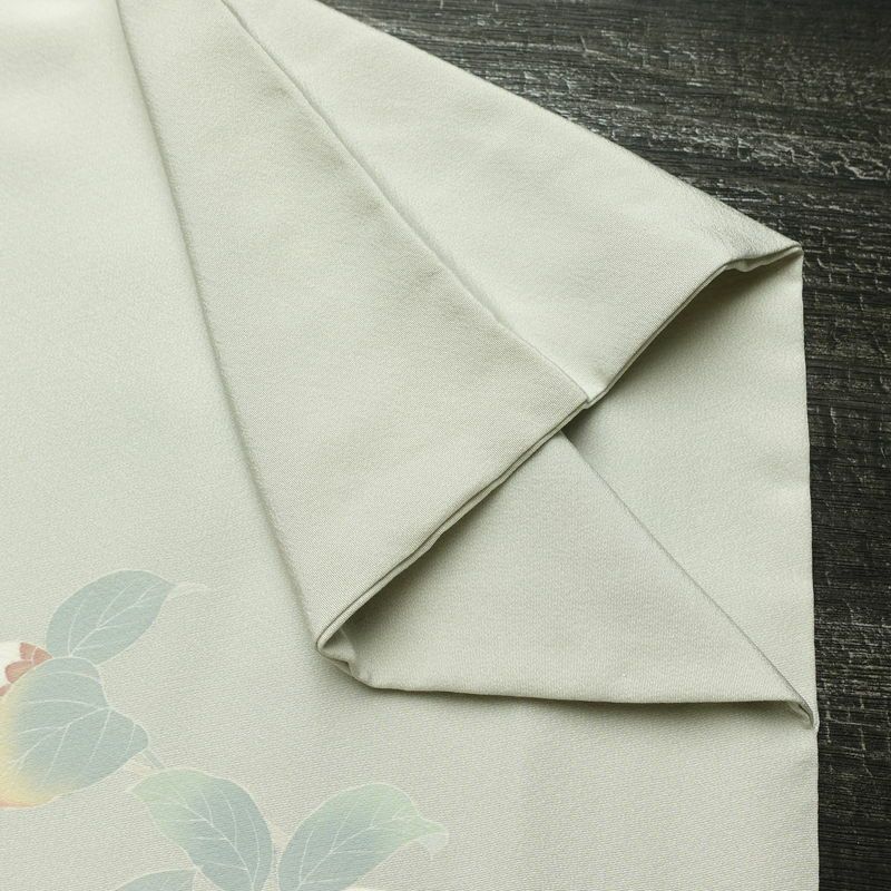 訪問着 落款入り 一つ紋付き 正絹 花柄 袷仕立て 身丈151.5cm 裄丈62.5cm リサイクル着物 着物 共八掛 入学式 卒業式 七五三 お宮参り フォーマル 上品 青・紺_画像15