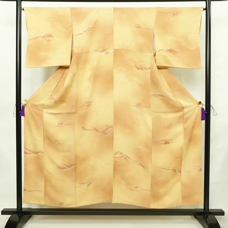 小紋 正絹 風景柄 袷仕立て 身丈152.5cm 裄丈65cm リサイクル着物 着物 多色使い_画像1