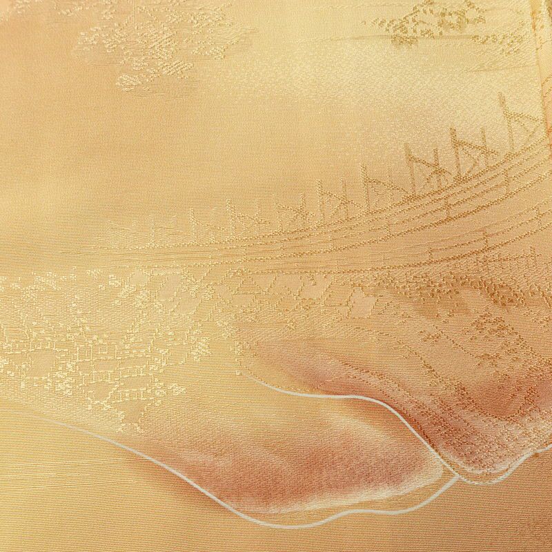 小紋 正絹 風景柄 袷仕立て 身丈152.5cm 裄丈65cm リサイクル着物 着物 多色使い_画像7