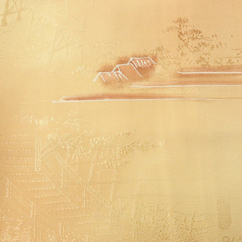 小紋 正絹 風景柄 袷仕立て 身丈152.5cm 裄丈65cm リサイクル着物 着物 多色使い_画像8